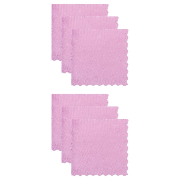 Unique Bargains 6 Pack Absorbent Cleaning Towels Purple Grey 10"x10"