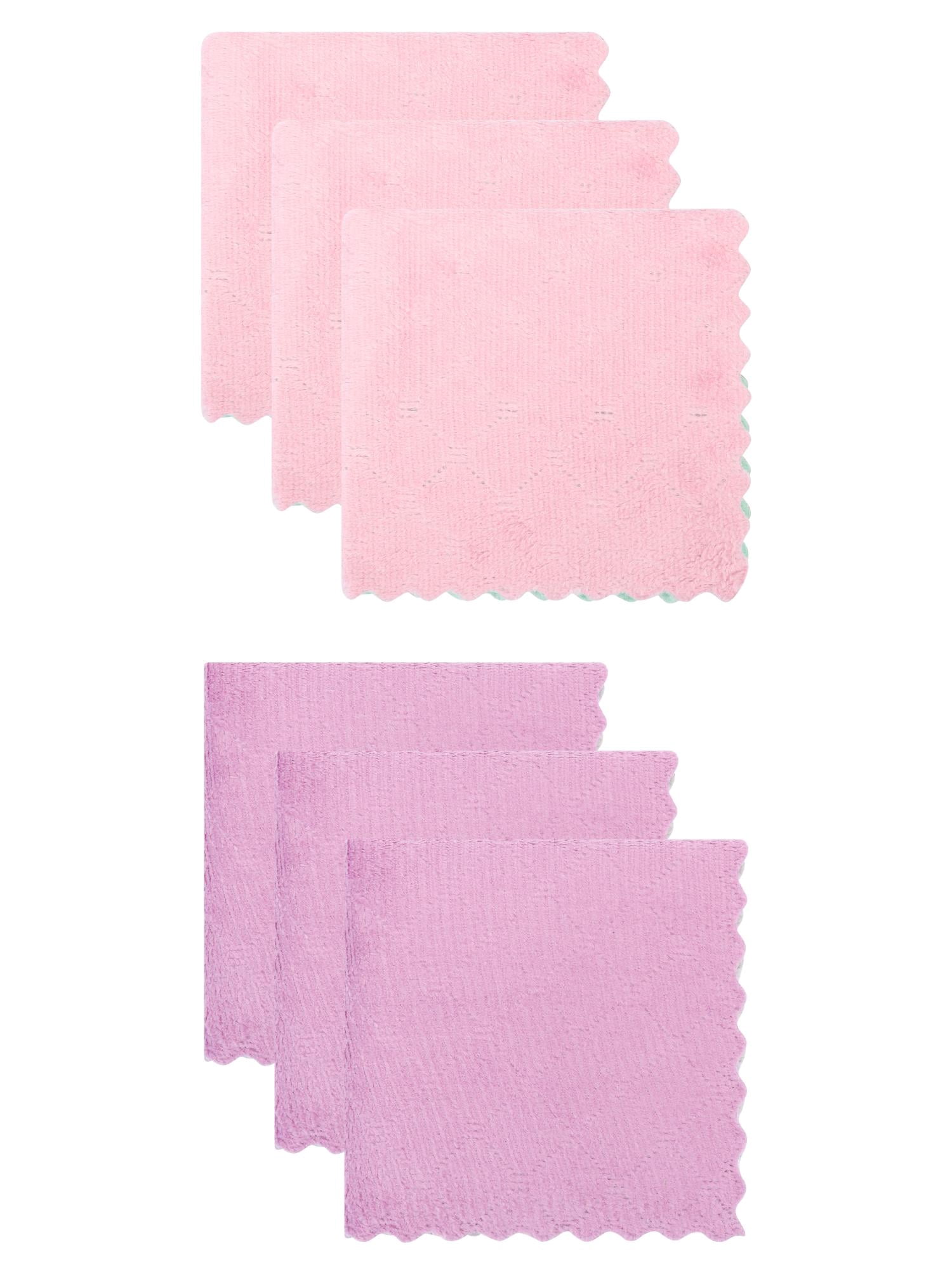 Unique Bargains 6 Pack Absorbent Cleaning Towels Purple Grey/Pink Blue 10"x10"