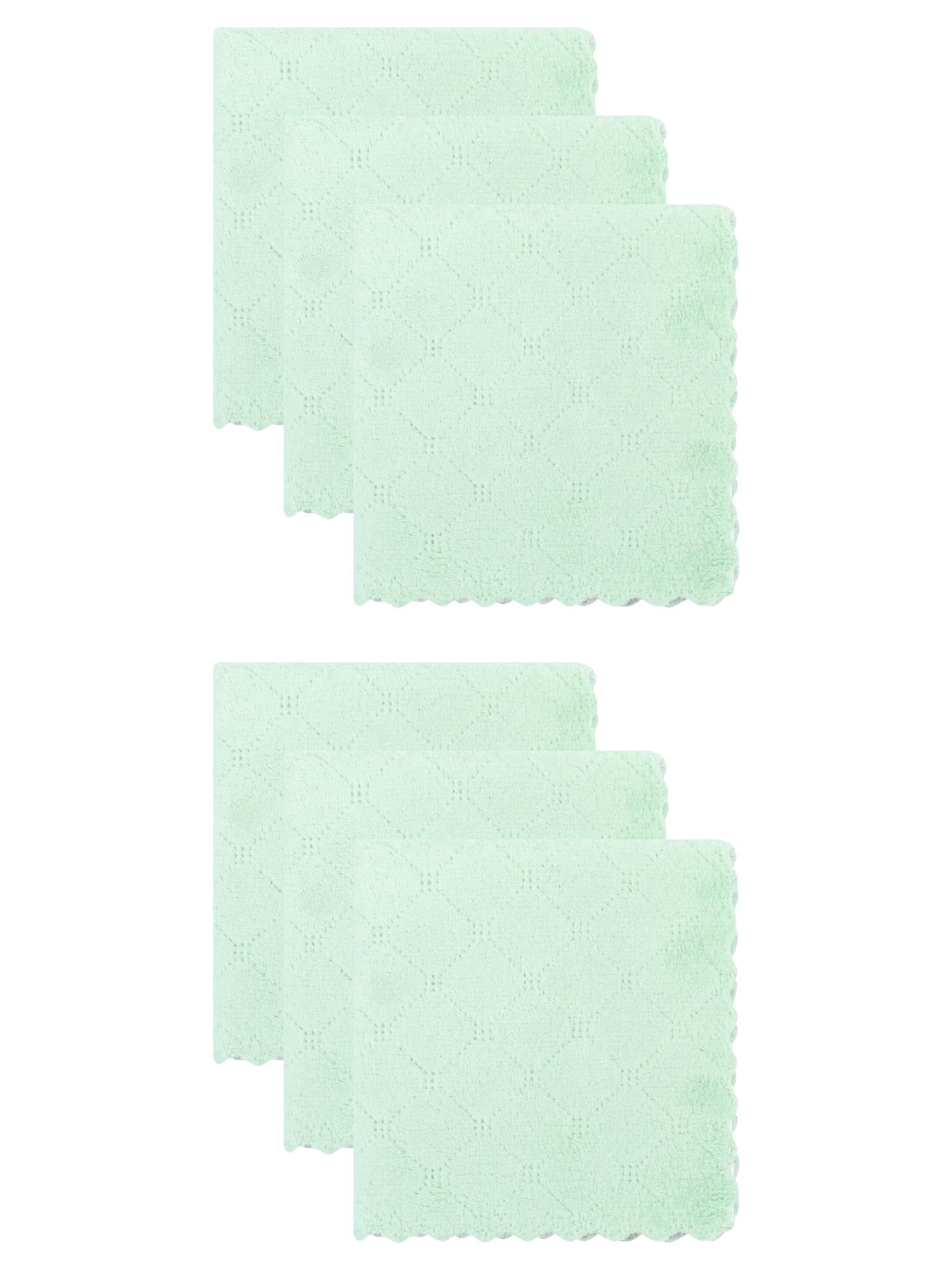Unique Bargains 6 Pack Absorbent Microfiber Towels Green Grey 10"x10"