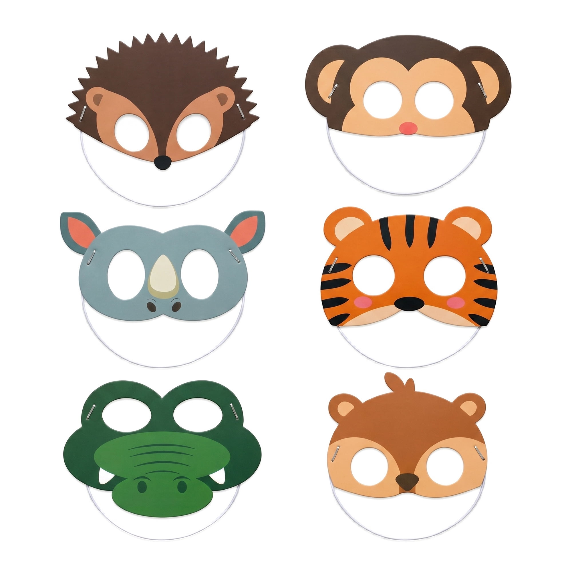 Unique Bargains 6-Pack Cartoon Paper Masquerade Masks for Party Style B Set 7.6" x 5.8"