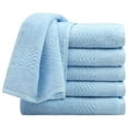 thumbnail image 1 of Unique Bargains 6-Pack Cotton Plush Hand Towel Washcloth Light Blue 29" x 13", 1 of 8