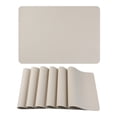 thumbnail image 1 of Unique Bargains 6 Pack Faux Leather Placemats for Kitchen Dining Table Decor Cream, 1 of 7
