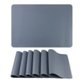 thumbnail image 1 of Unique Bargains 6 Pack Faux Leather Placemats for Kitchen Dining Table Decor Dark Gray 17"x12", 1 of 7