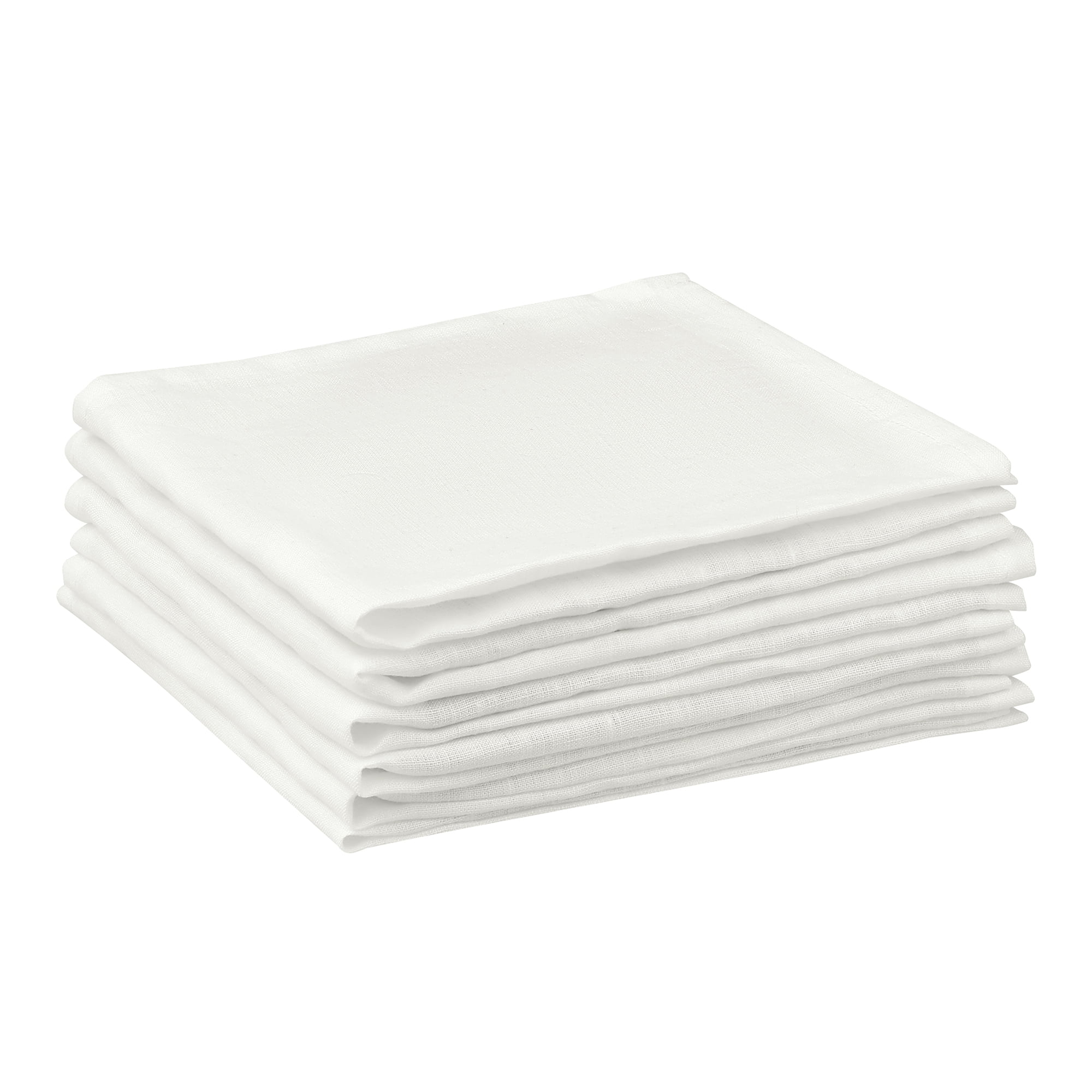 Unique Bargains 6 Pack Linen Napkins Great Napkins for Party Wedding Dinner Banquet White