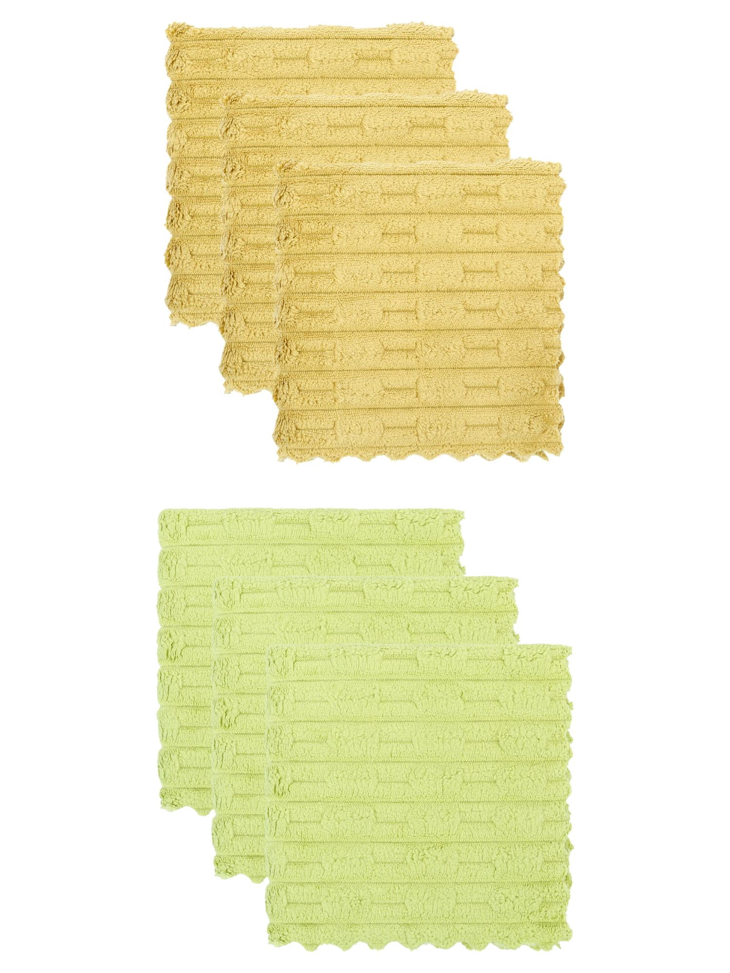 Unique Bargains 6 Pack Microfiber Streak Free Cloths Dark Light Green/Olive Green 12"x12"