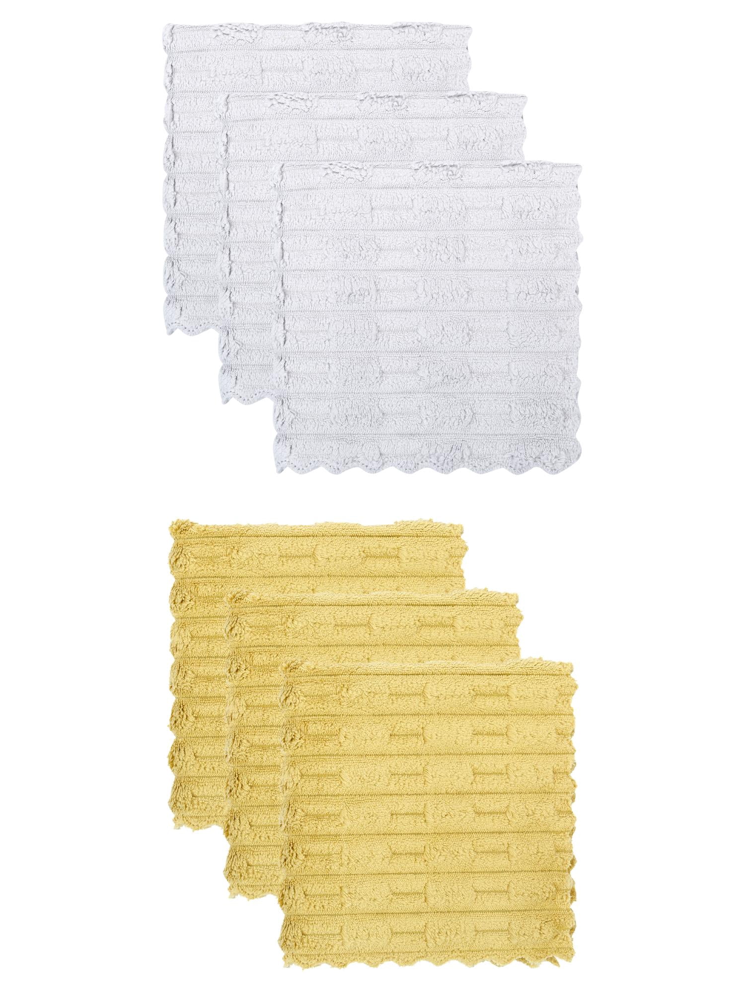 Unique Bargains 6 Pack Microfiber Streak Free Cloths Dark Olive Green/Light Grey 12"x12"