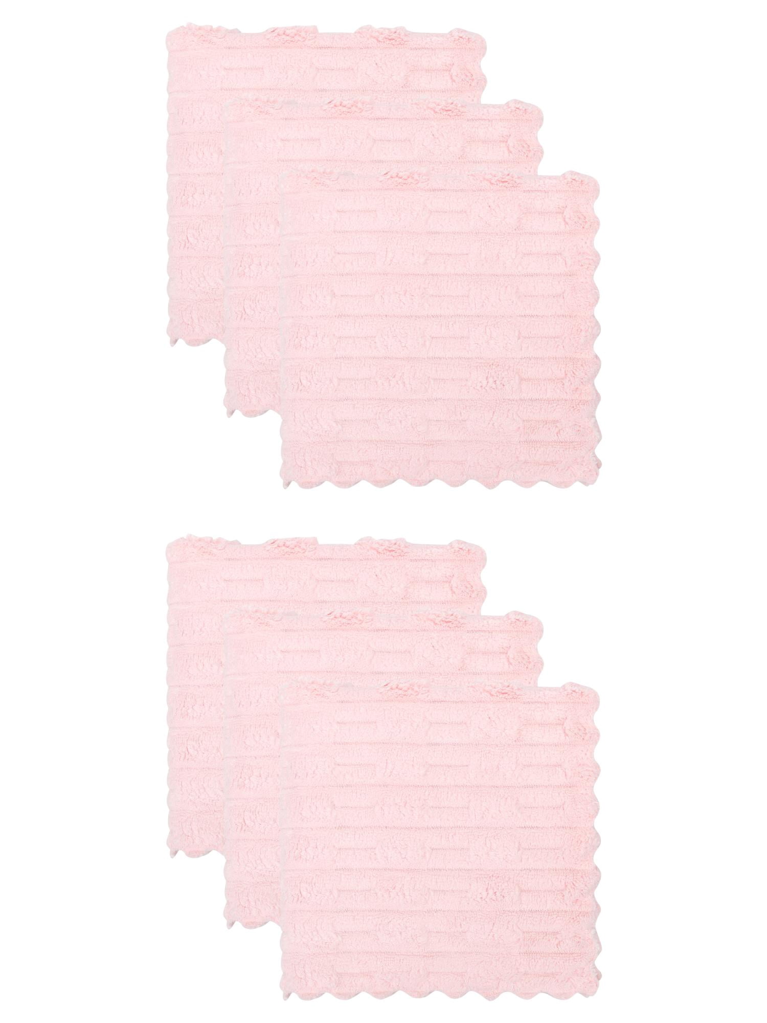Unique Bargains 6 Pack Microfiber Streak Free Cloths Dark Pink 12"x12"