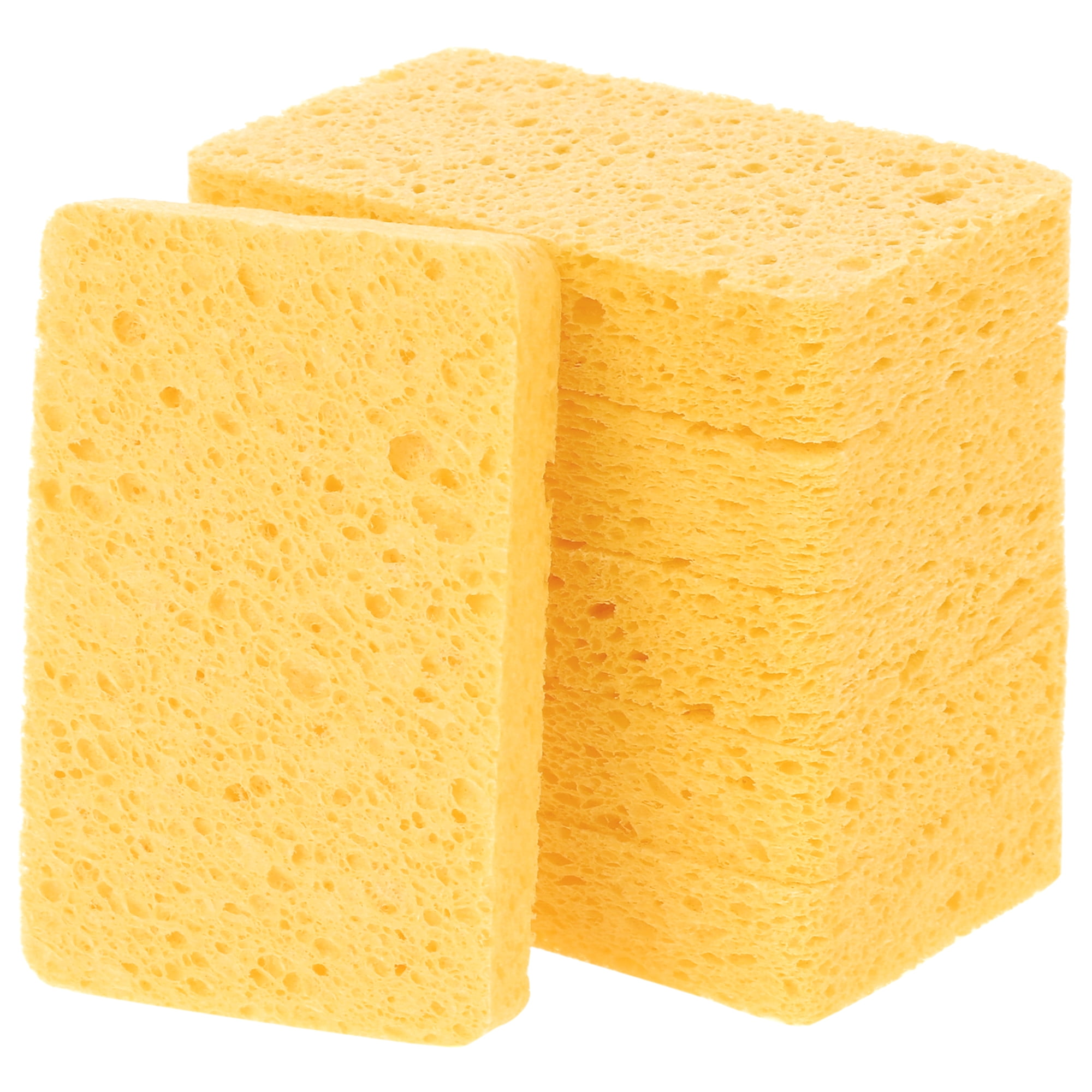 Unique Bargains 6 Pack Non-Scratch Sponges Kitchen Cleaning Sponges Gold 4.3"x2.8"x0.8"