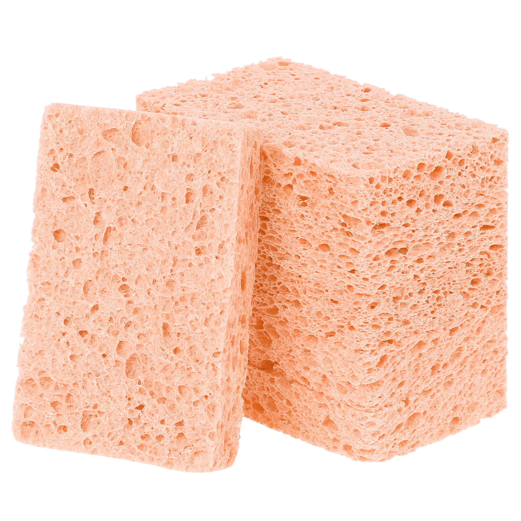 Unique Bargains 6 Pack Non-Scratch Sponges Kitchen Cleaning Sponges Orange 4.3"x2.8"x0.8"