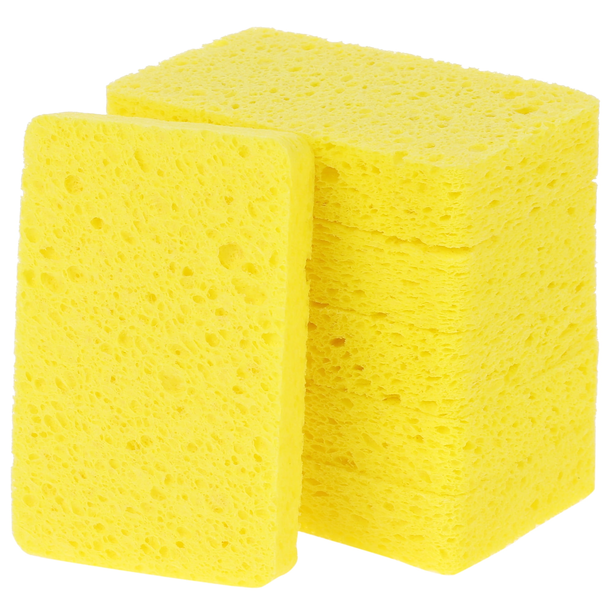 Unique Bargains 6 Pack Non-Scratch Sponges Kitchen Cleaning Sponges Yellow 4.3"x2.8"x0.8"