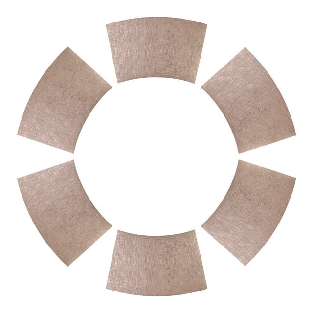 Unique Bargains 6 Pack Place Mats Faux Leather Placemat for Dining Table Champagne 20x12in