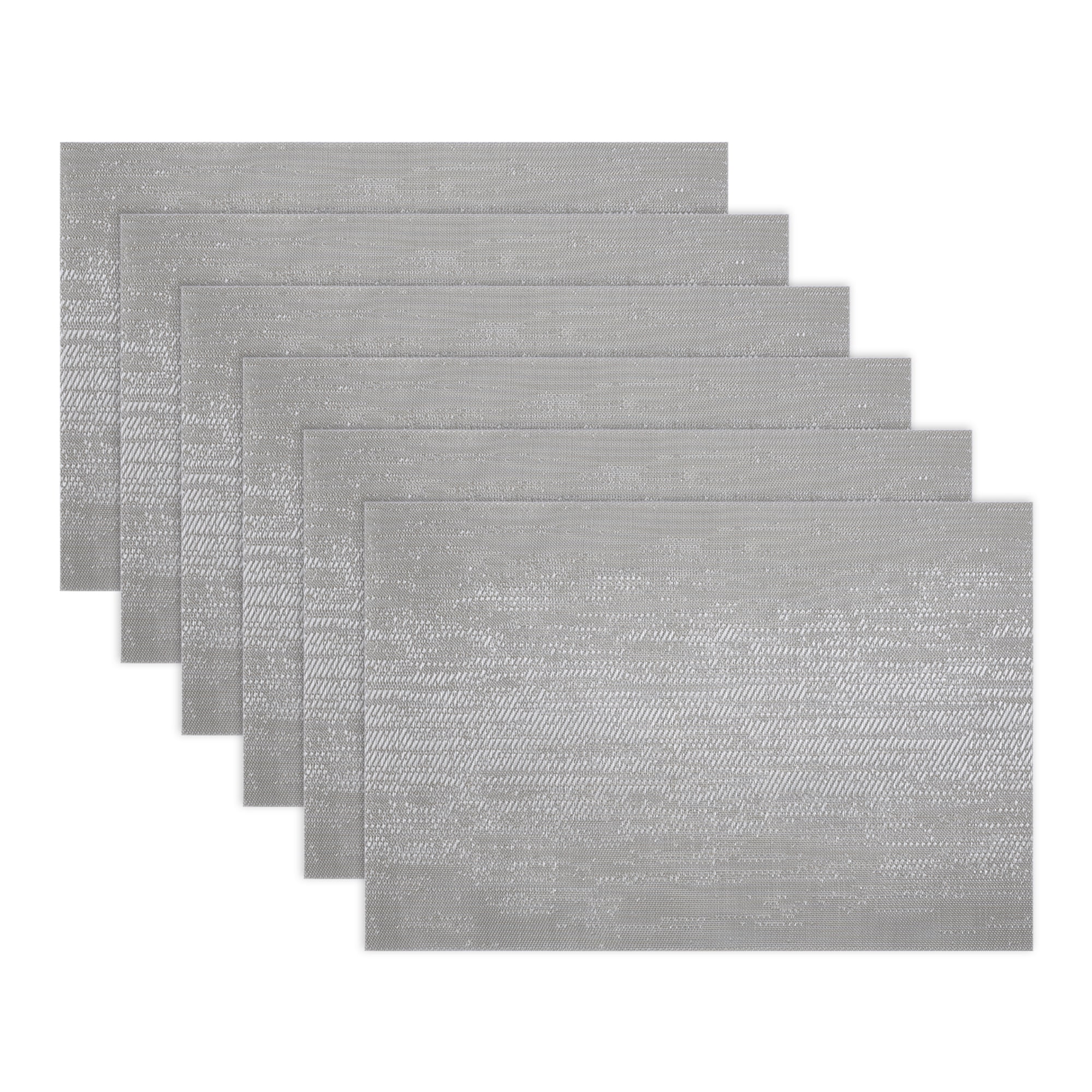 Unique Bargains 6 Pack Plastic Placemats for Dining Table Decor Beige 17.7x11.8inch