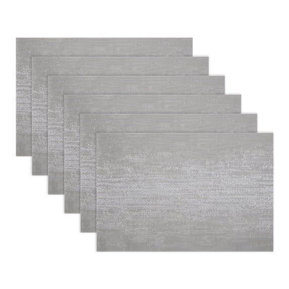 Unique Bargains 6 Pack Plastic Placemats for Dining Table Decor Beige 17.7x11.8inch
