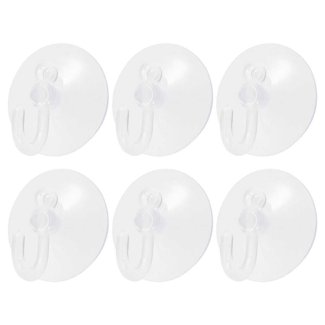 Unique Bargains 6 Pack Plastic Suction Cup Hooks in Clear Blue for Home and Kitchen Use