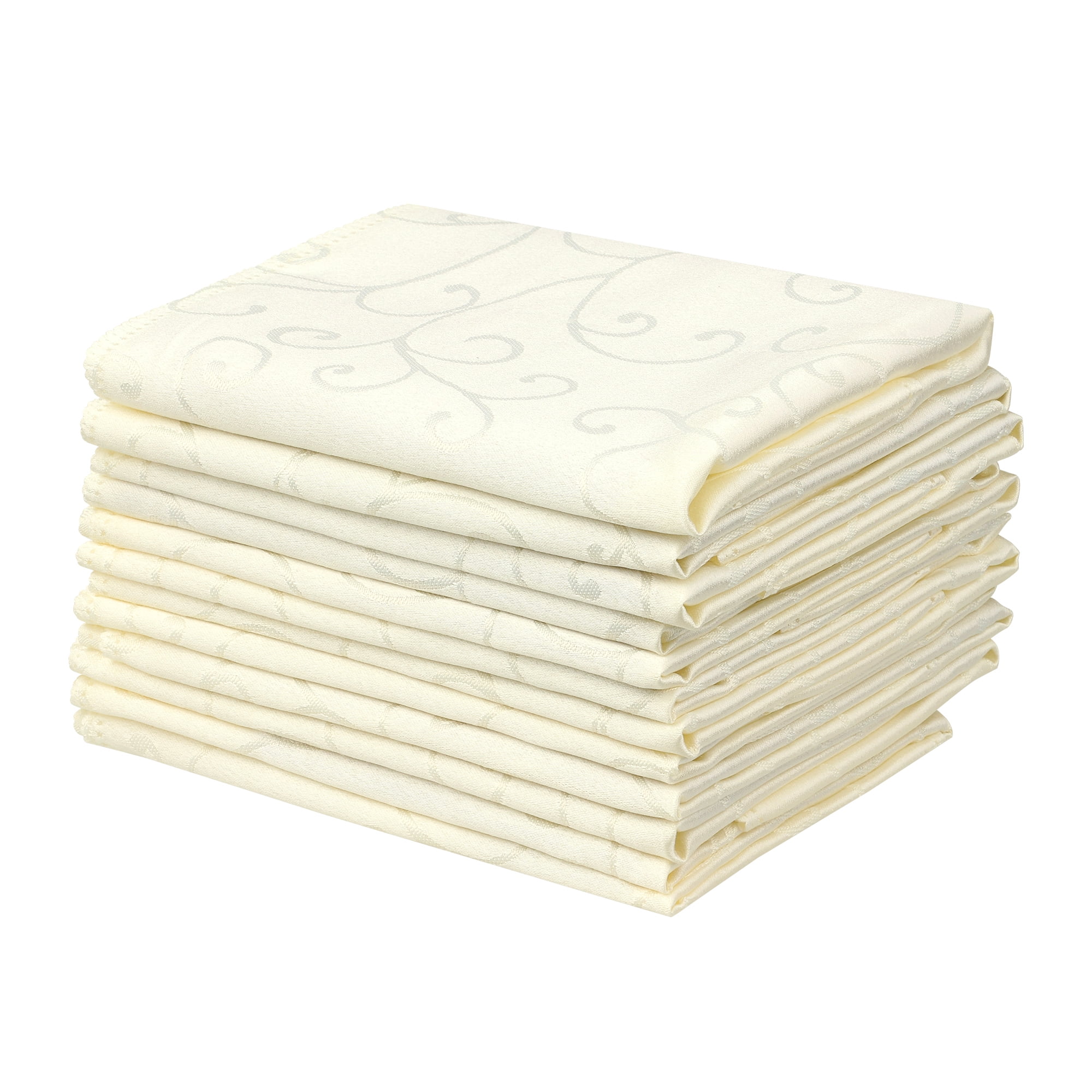 Unique Bargains 6 Pack Polyester Great Napkins for Cocktail Weddings Dinner Banquets Beige