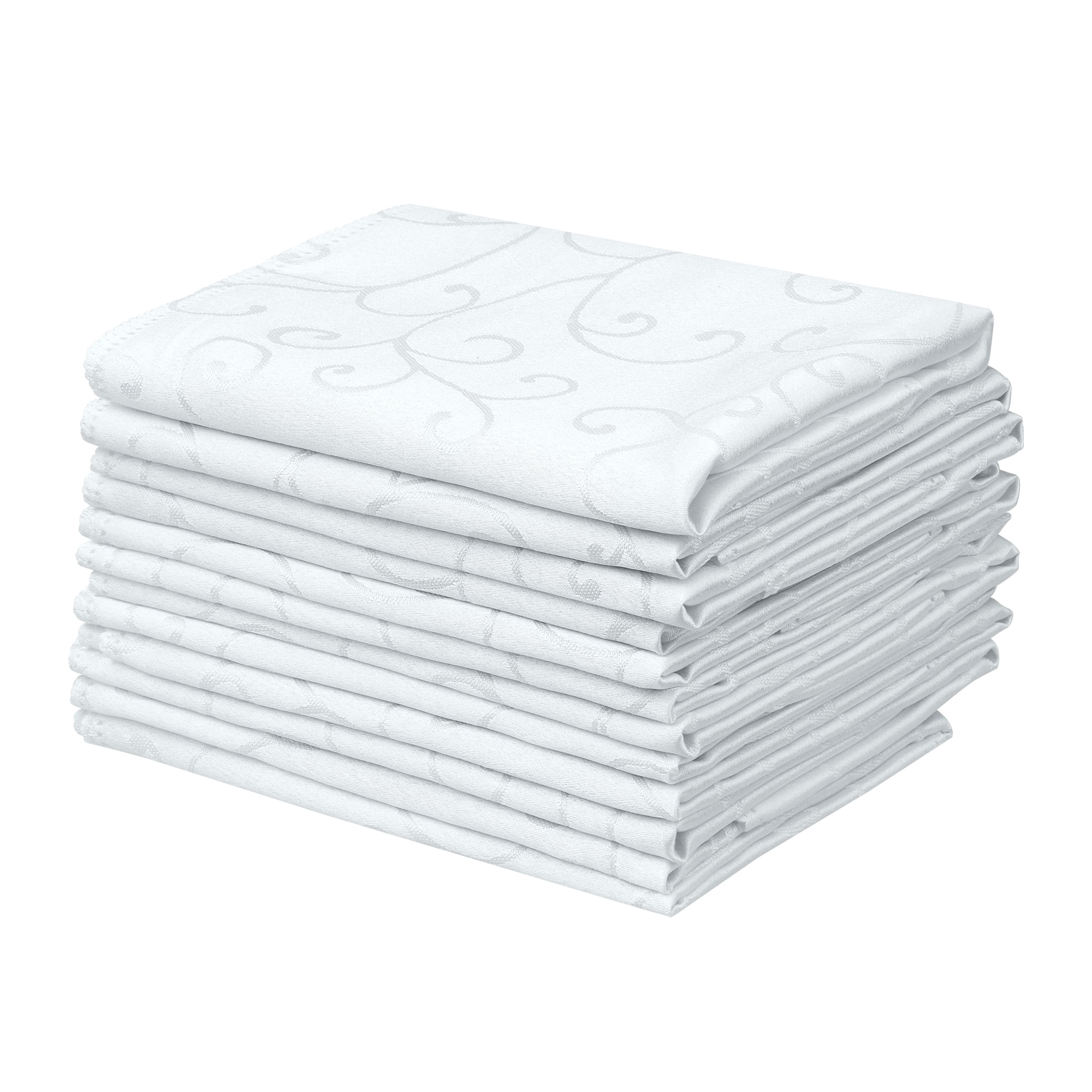 Unique Bargains 6 Pack Polyester Great Napkins for Cocktail Weddings Dinner Banquets White