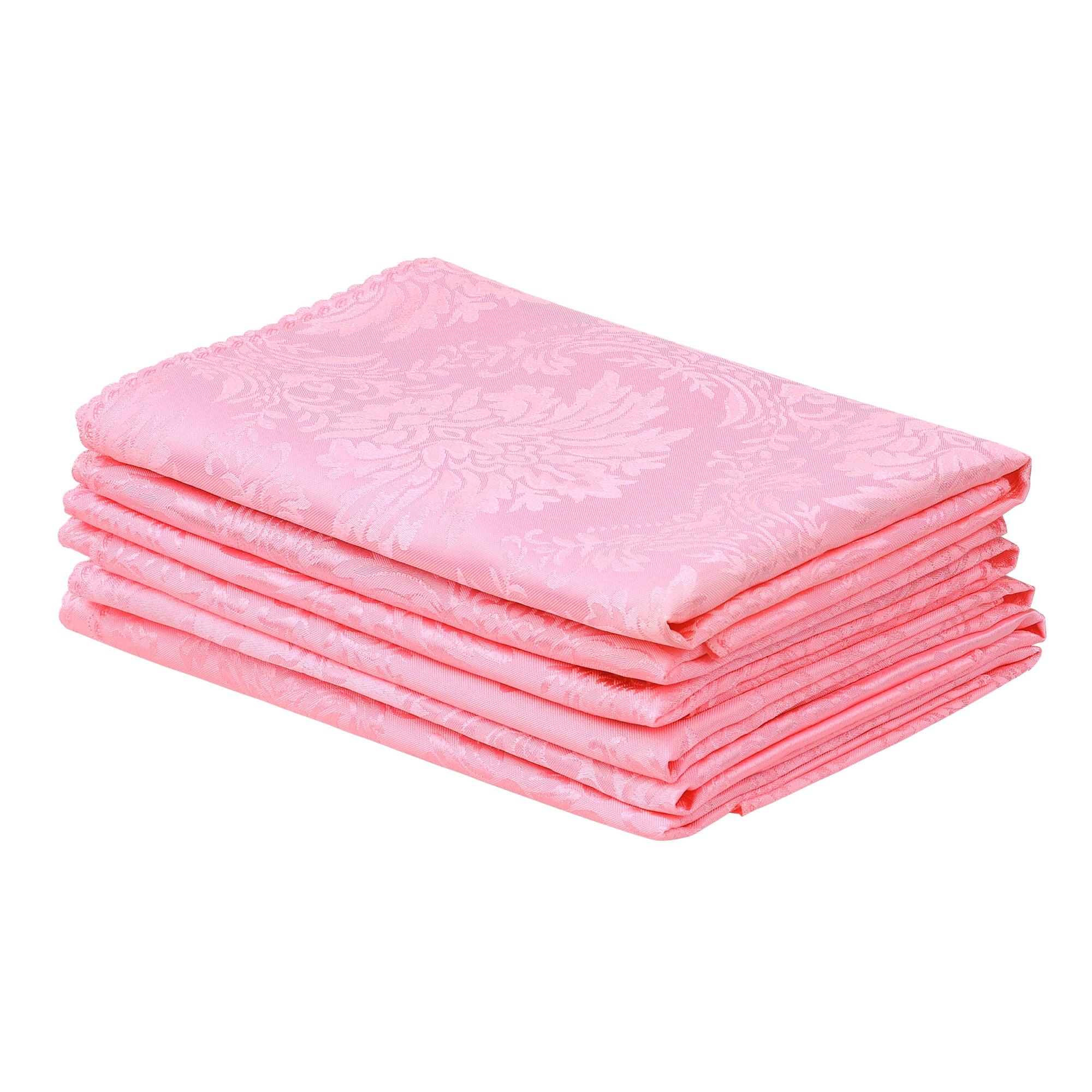 Unique Bargains 6 Pack Polyester Napkins Printed Floral Napkins for Party and Christmas Pink