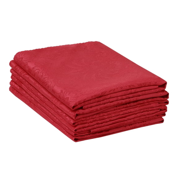 Unique Bargains 6 Pack Polyester Napkins Printed Floral Napkins for Party and Christmas Red