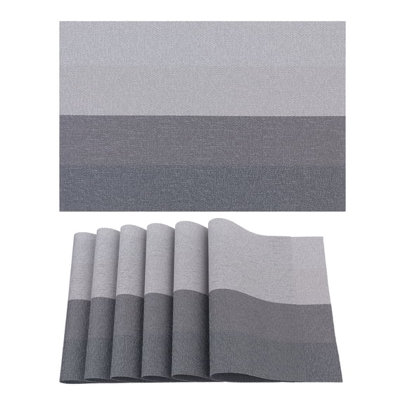 Unique Bargains 6 Pack Rectangle Placemat for Dining Table Decor Wipeable Table Mat Coffee