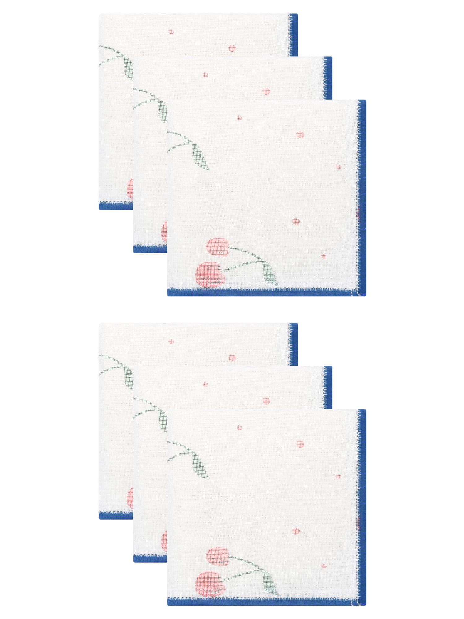 Unique Bargains 6 Pack Reusable Cute Pattern Quick Dry Dish Cloths Blue 12" x 12"
