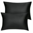 thumbnail image 1 of Unique Bargains 6 Pack Satin Pillowcase with Zipper, King, Black, 1 of 8