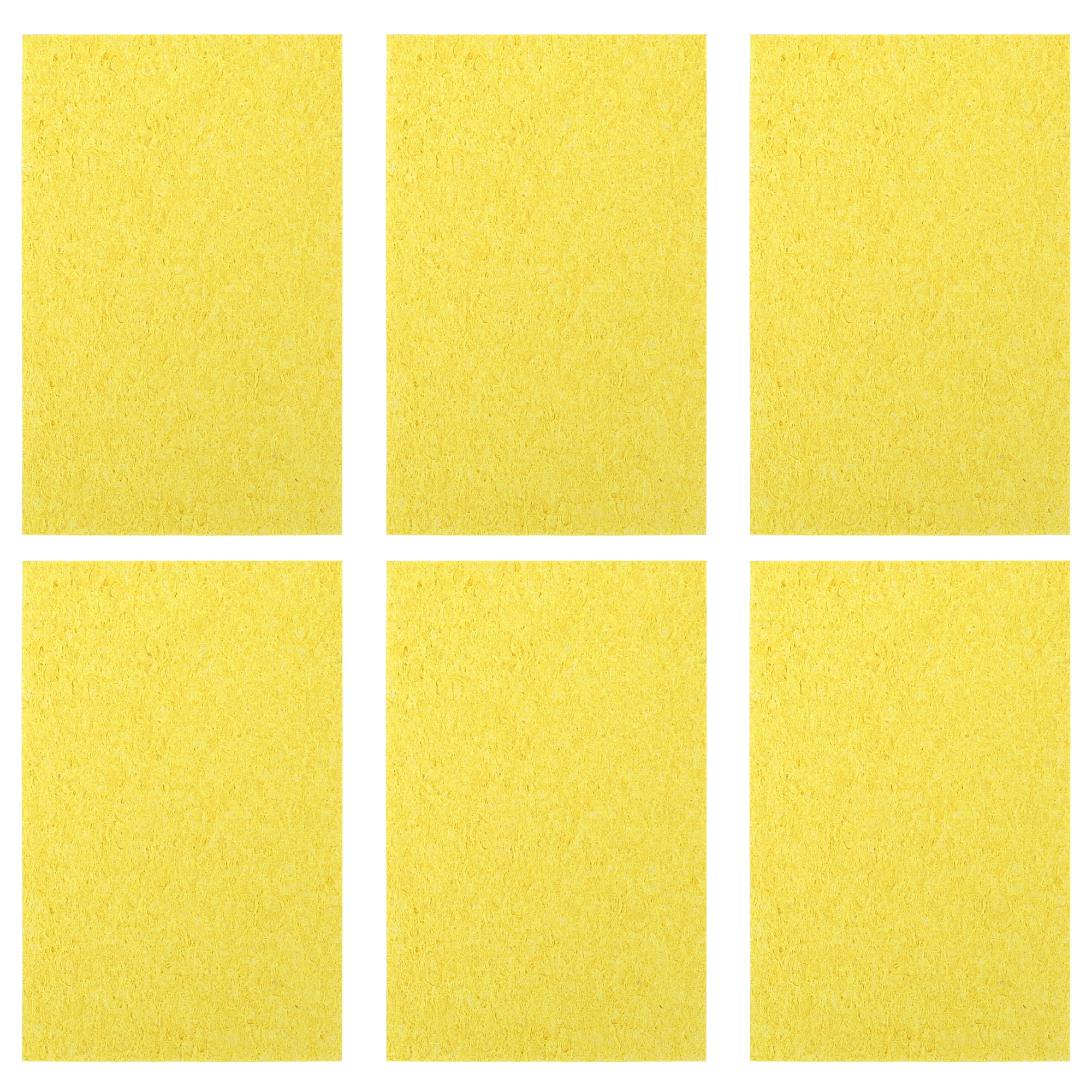 Unique Bargains 6 Pack Scrub Sponge Bulk Sponges Sponges Yellow