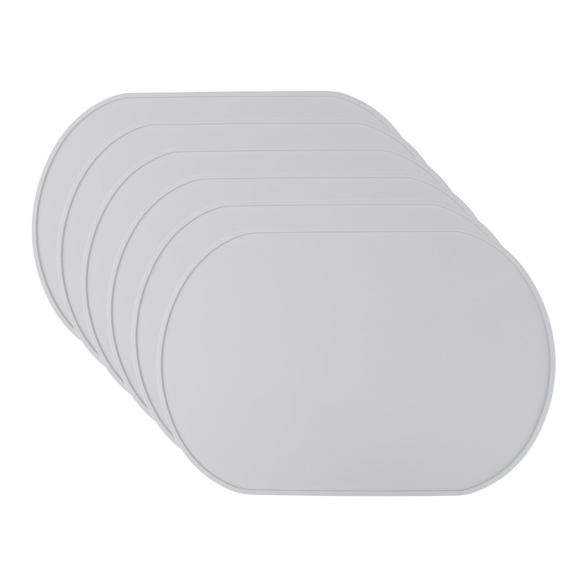 Unique Bargains 6 Pack Silicone Placemats for Kitchen Dining Table Decor Light Gray