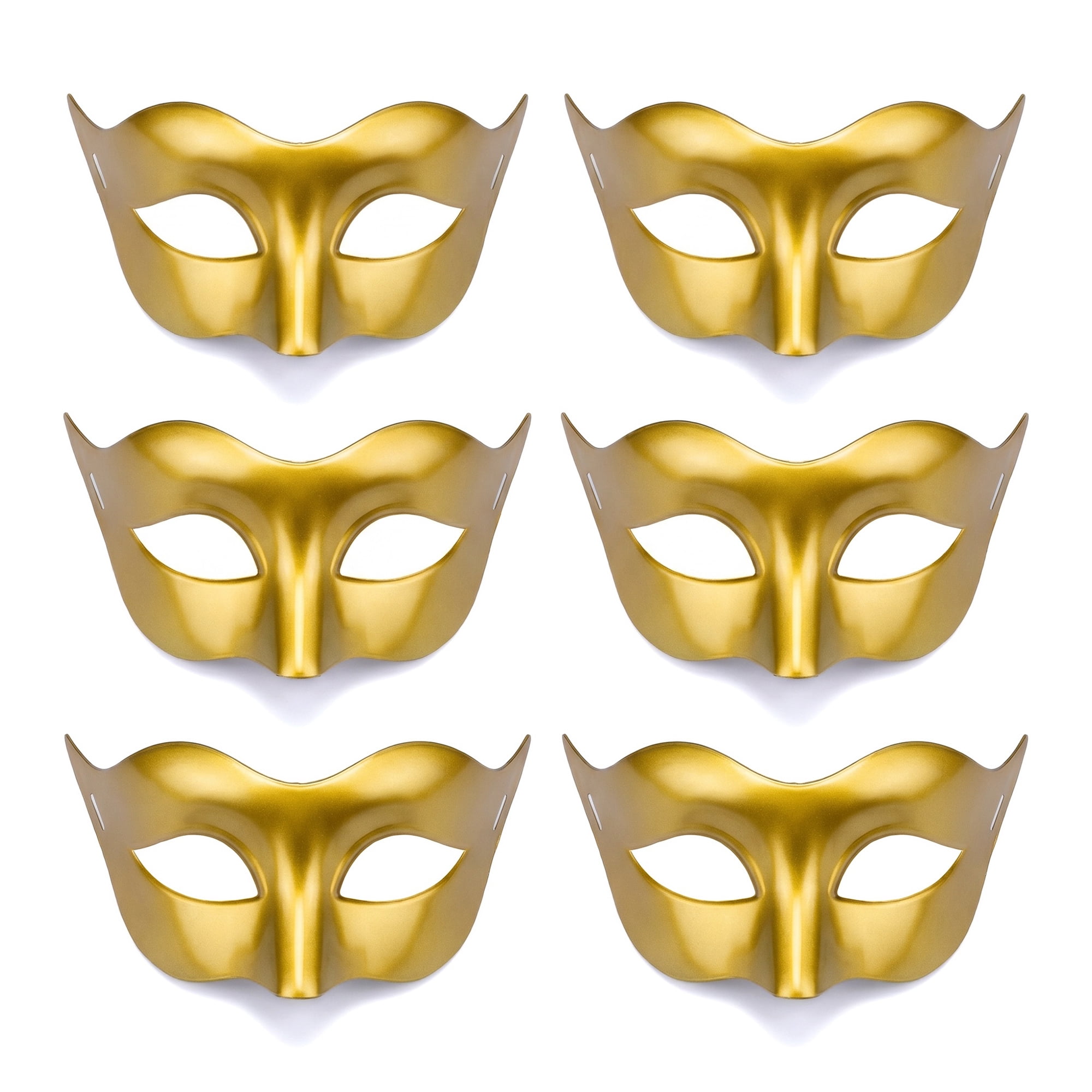 Unique Bargains 6-Pack Venetian Half Face Masks Set for Halloween Party Gold 7.1" x 3.1"
