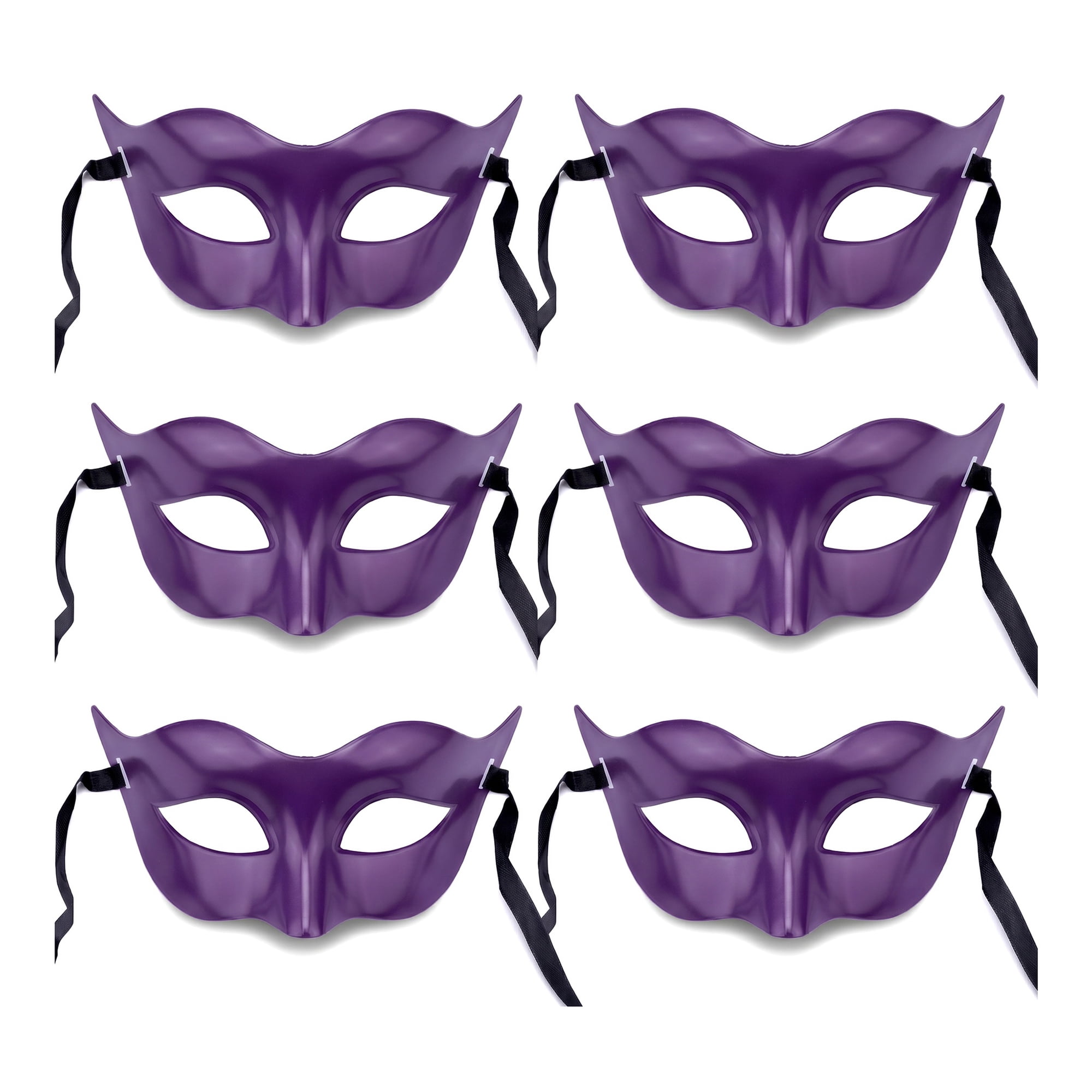 Unique Bargains 6-Pack Venetian Half Face Masks Set for Halloween Party Rose 7.1" x 3.1"