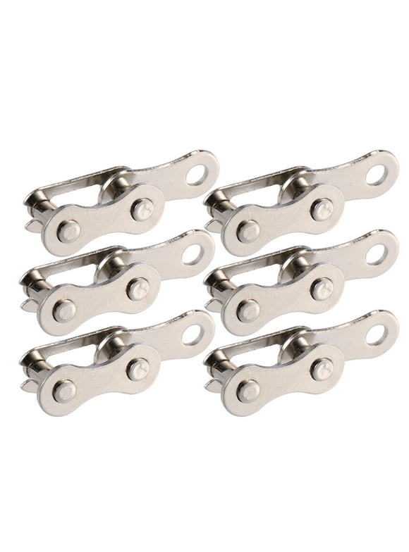 Unique Bargains 6 Pair Single Speed Master Chain Link Connectors Bicycle Bike Reusable Speed Chain Link Silver Tone
