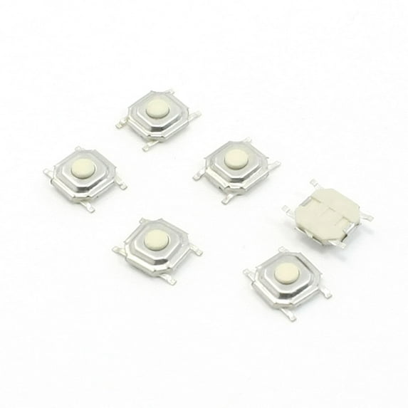 Unique Bargains 6 Pcs 5.3x5.3x2mm SMT Momentary Action 4 Pin Tact Tactile Switch DC 12V 0.2A