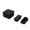 thumbnail image 1 of Unique Bargains 6 Pcs Antislip Plastic Rectangle 50mm x 25mm Chair Foot Cover Table Furniture Leg Protector Balck, 1 of 4