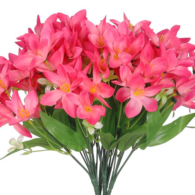 Unique Bargains 6 Pcs Artificial Lilies Flowers Real Touch Fake Floral