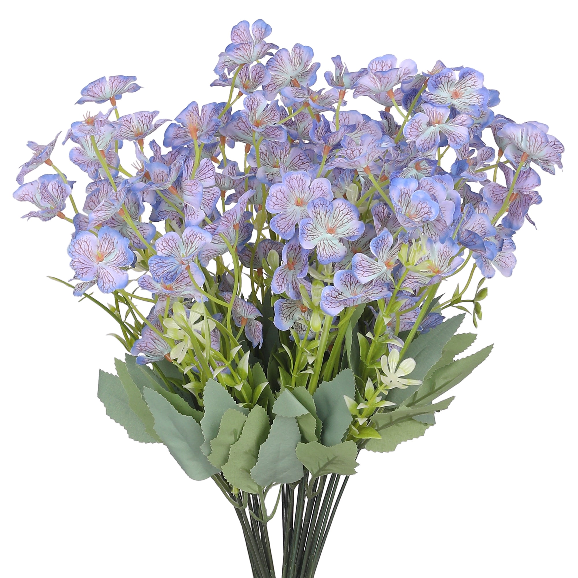 Unique Bargains 6 Pcs Artificial Orchids Flowers Bouquets for Home Office Blue