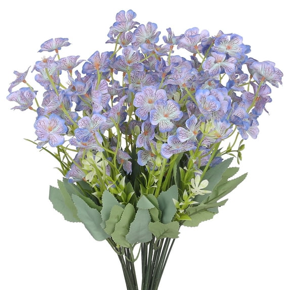 Unique Bargains 6 Pcs Artificial Orchids Flowers Bouquets for Home Office Blue