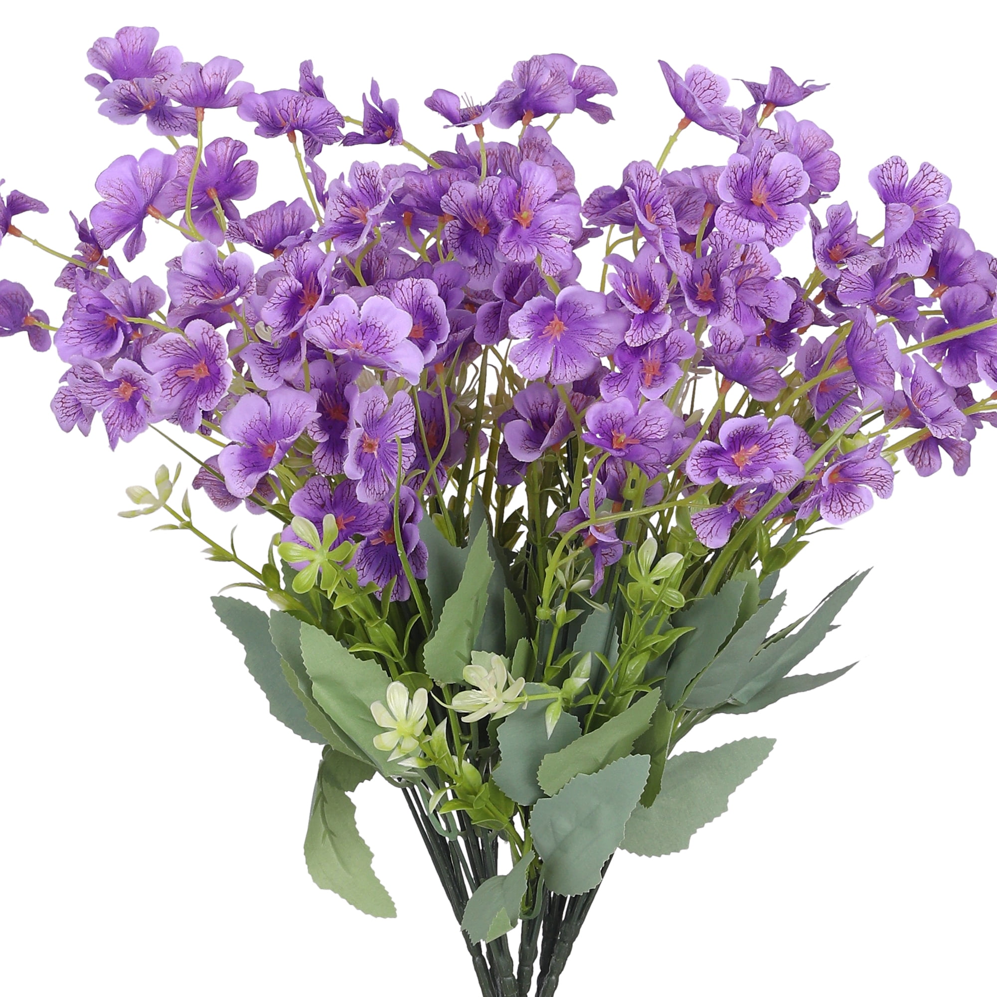Unique Bargains 6 Pcs Artificial Orchids Flowers Bouquets for Home Office Purple