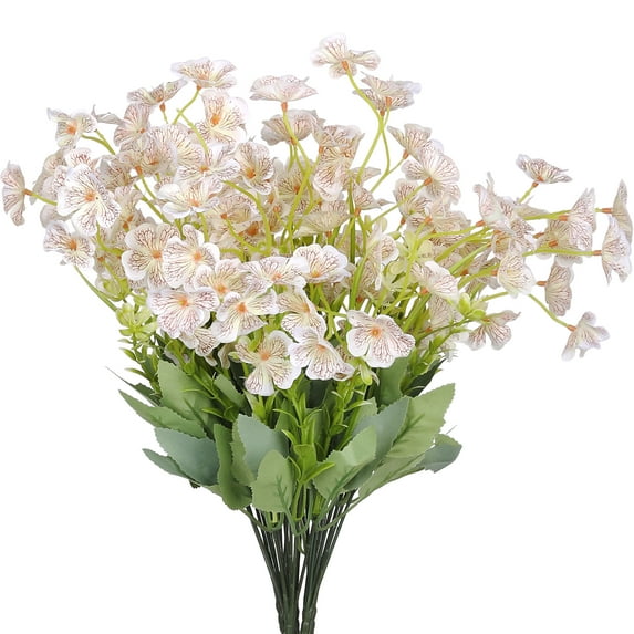 Unique Bargains 6 Pcs Artificial Orchids Flowers Bouquets for Home Office White