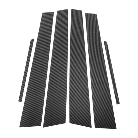 Unique Bargains 6 Pcs Car Door Pillar Window Trim for Toyota Crown 2005-2009 Carbon Fiber