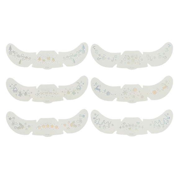 Unique Bargains 6 Pcs Christmas Style G Temporary Face Tattoo Colorful Water Film Paper PET Film
