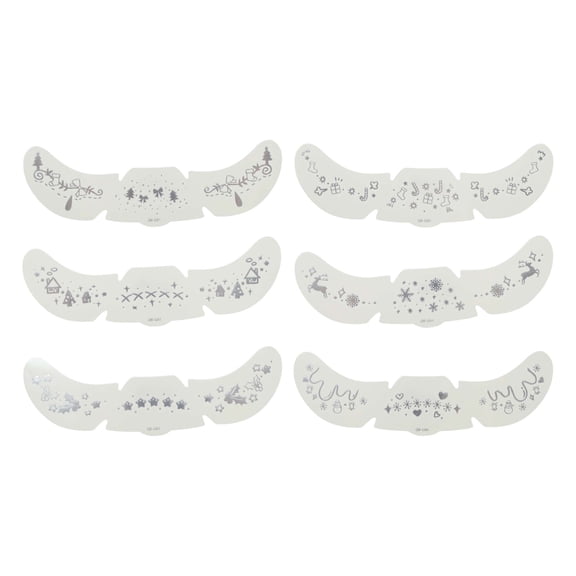 Unique Bargains 6 Pcs Christmas Style G Temporary Face Tattoo Silver Tone Water Film Paper PET Film