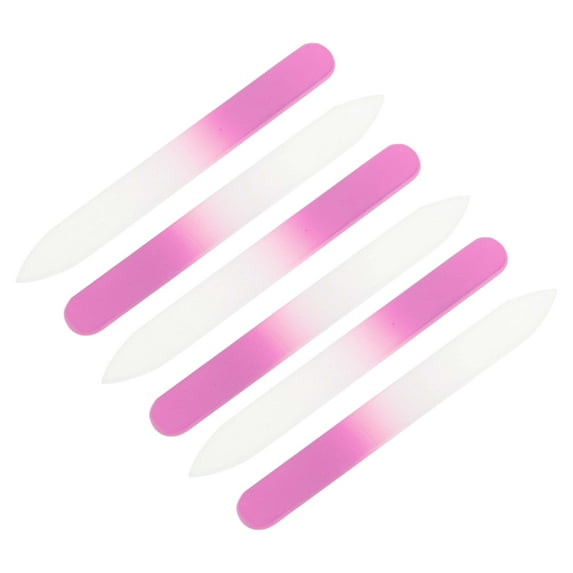Unique Bargains 6 Pcs Colorful Glass Multifunctional Nail File Manicure Tool Small Rose Red