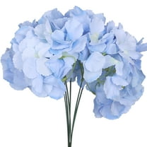 Unique Bargains 6 Pcs Fake Hydrangea Flowers Bouquets Artificial Silk Flowers Blue
