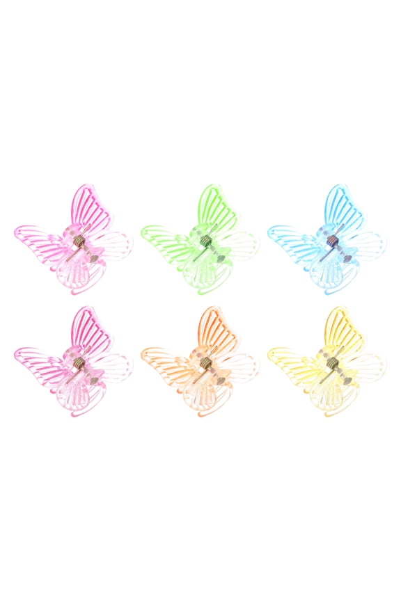 6 Pcs Fashion Butterfly Small Clip Hairdo Clip for Girls Gradient Color