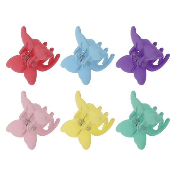 Unique Bargains 6 Pcs Fashion Candy Butterfly Small Clip Hairdo Clip for Girls Multicolor