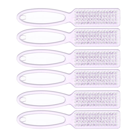 Unique Bargains 6 Pcs Fingernail Cleaner Nail Brush Fingernail Cleaning Tools with Plastic Handle Clear Purple