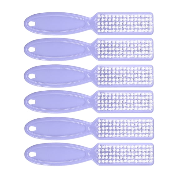 Unique Bargains 6 Pcs Fingernail Cleaner Nail Brush Fingernail Cleaning Tools with Plastic Handle Light Purple