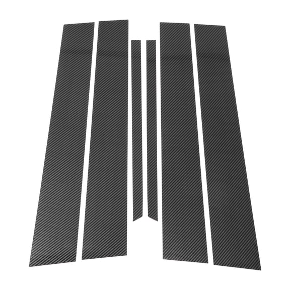 Unique Bargains 6 Pcs Front Rear Left Right Car Door Pillar Window Trim for Mercedes-Benz C-Class 1994-2000 Plastic Black Carbon Fiber
