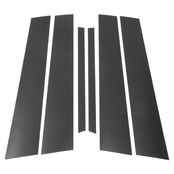 Unique Bargains 6 Pcs Front Rear Left Right Car Door Pillar Window Trim for Mercedes-Benz C-Class 2008-2014 Plastic Black Carbon Fiber