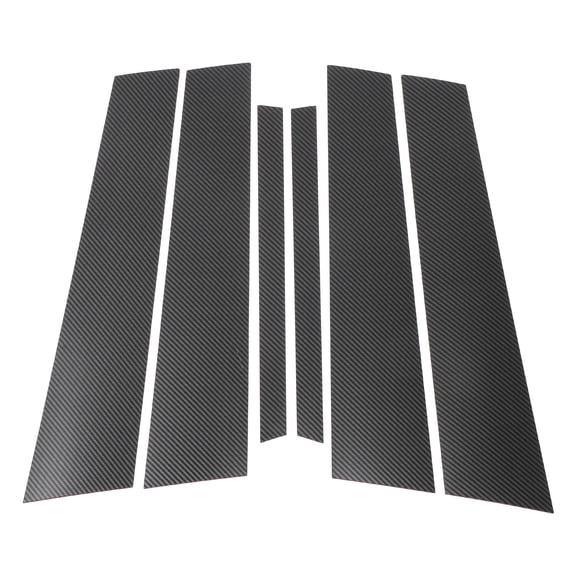 Unique Bargains 6 Pcs Front Rear Left Right Car Door Pillar Window Trim for Mercedes-Benz C-Class 2015-2018 Plastic Black Carbon Fiber