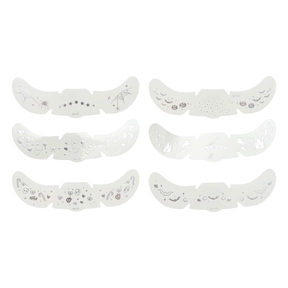 Unique Bargains 6 Pcs Halloween Style C Temporary Face Tattoo Silver Tone Water Film Paper PET Film